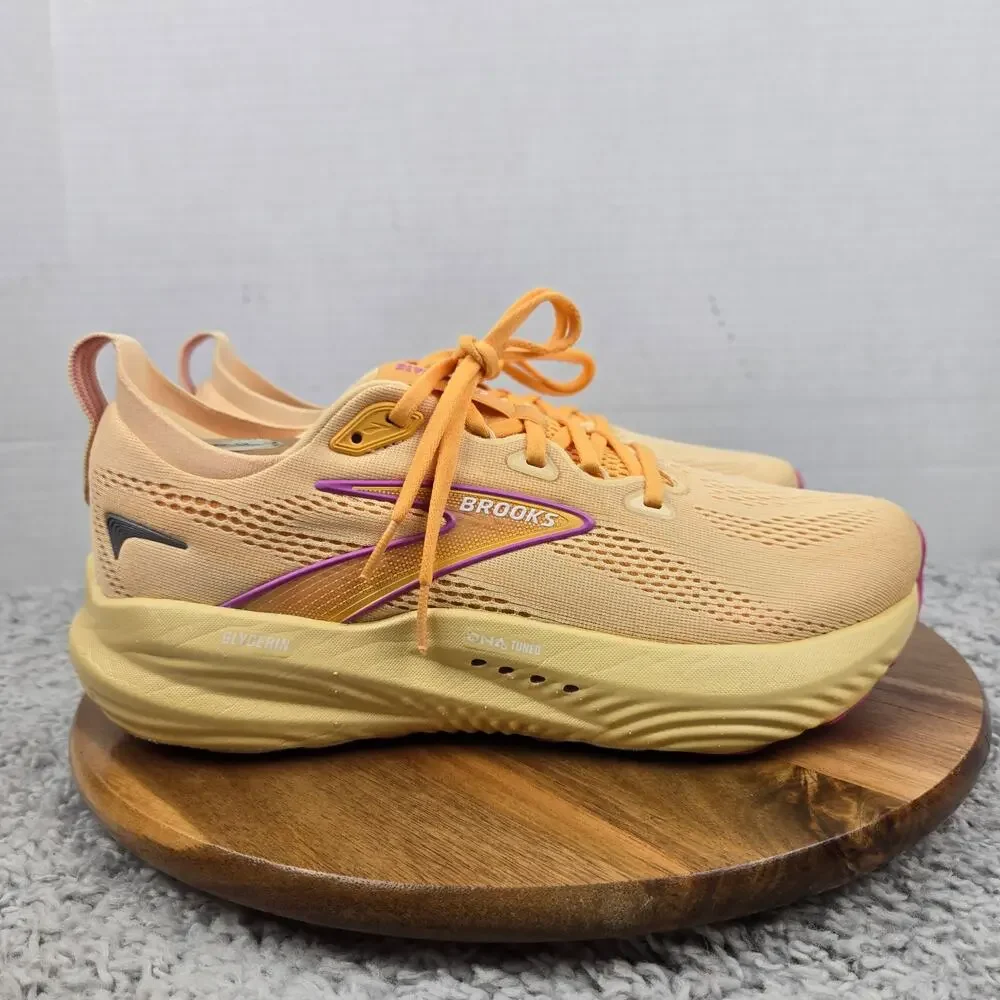 Brooks Womens 10B Glycerin 22 Sherbert Apricot Pink Athletic Daily Running Shoe